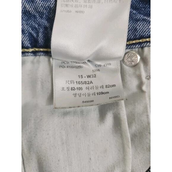 Denizen Levis Shorts Junior’s Size 15 High-rise Shortie Cuffed Light Blue W32. - Picture 12 of 13